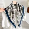 Lenço quadrado étnico de 70% algodão e linho, lenço de pescoço feminino estilo coreano, lenço de cabeça fino, lenço de veludo