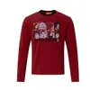 Camiseta de Manga Longa com Estampa Magic Bear Estilo Rua Americano Hip-Hop Punk, Camiseta Básica Gola Redonda Slim Fit