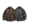 Ropa Vintage Yidao Otoño 2026 Nuevo Camisa de Manga Larga a Cuadros Bloque de Color Retro Americano para Hombre, Corte Holgado, Estilo Old Money