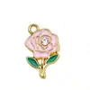 Colgante de Aleación con Forma de Corazón, Ala de Rosa para San Valentín, Goteo de Aceite, Accesorios para Joyería DIY, Venta Caliente Transfronteriza