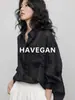 Camisa de manga larga Yujian HAVEGAN/Otoño 100% lino de ramio para mujer, top casual estilo "old money" para vacaciones con protección solar