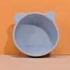Novo prato de urso de desenho animado para crianças, silicone de grau alimentício, resistente a quedas, à prova de calor, louça integrada com ventosa para bebê
