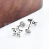 Pendientes de Estrella de Cinco Puntas con Circonita de Aleación de Titanio F136 Clavos para Labios Rosca Interna Piercing de Titanio G23 Joyería para Piercings Clavos para Hueso de la Oreja de la Cabeza
