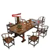 Juego de mesa de té y sillas de madera maciza, una mesa y cinco sillas, mesa de té de oficina estilo chino nuevo, juego de té para el hogar, mesa de té integrada para preparar té