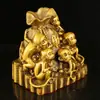 Latón Cinco Monos Recaudando Riqueza Mono del Zodiaco Doce Bolsa de Dinero Mono del Tesoro Artesanía de Cobre al por Mayor Decoración del Hogar