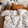 Explosões 100% Puro Algodão Nuvens Super Macio Conjunto de Quatro Peças Amigo da Pele Respirável Lençol Capa de Edredom Roupa de Cama para Dormitório Conjunto de Três Peças
