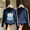 Camiseta de Algodón Puro para Niñas Estilo Primavera/Otoño 2026 Mediana a Grande Niños Bebé ins Estilo Coreano Top Delgado Camiseta de Manga Larga para Niños Capa Base