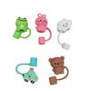 Tapón de Polvo para Popote de Dibujos Animados Portátil de 10 mm Transfronterizo, Cubierta de Polvo para Vaso Helado, Tapón de Popote de Diámetro Grande Personalización