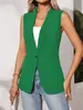 En stock 2026 nuevo chaleco sin mangas de moda transfronterizo europeo y americano para mujer, chaqueta de un botón ajustada para commuting, color liso