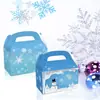 Dd068 Comercio Exterior Navidad Mundo de Hielo y Nieve Muñeco de Nieve Copo de Nieve Estilo Hermoso y Fresco Caja de Regalo de Papel Kraft con Asa