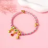 Pulsera Zongzi de Hortensia del Día de Mayo, Nueva Cuerda Roja Tejida a Mano para Niños y Bebés, Pulsera de Cuentas DIY de Alta Calidad