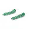 Brincos de agulha de prata 925 luxo leve Folha Verde microincrustados moda europeia e americana novo temperamento personalizado brincos longos atacado