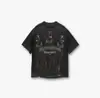 Camiseta Casual Solta de Manga Curta com Estampa de Slogan Icônico High Street para Mulheres e Homens