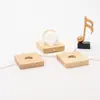 Base de Lámpara de Madera Maciza Creativa Cuadrada Luz Nocturna LED Cielo Estrellado Cristal Interruptor USB Pequeña de Madera Moderna Minimalista