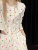 Pijamas de Ropa para el Hogar para Mujer, Conjunto de Tres Piezas con Chaqueta Cardigan de Lunares para Primavera y Otoño, Traje de Talla Grande, Ropa de Hogar Moderna para Mujer