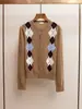 Cardigan Tricot Acolchoado Feminino Outono Inverno Novo Estilo Francês Redutor de Idade Estilo Britânico Contraste Shenzhen Nanyou