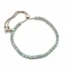 Pulsera Deslizante Redonda de Circonita Verde con un Toque de Lujo Ligero y de Alta Gama, Joyería Versátil y Elegante para Mujer