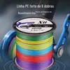 Linha de Pesca 8 Fios 500m Linha Luya Pe 1000 Linha de Pesca Dalima Linha Trançada Linha Principal Seda Crua Anti-Mordida e Resistente Colorida