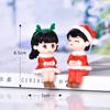 Pareja sentada de Navidad micro paisaje diy bonsái suculentas manualidades accesorios de paisajismo adornos de figuras de plástico PVC