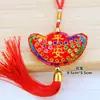 Campanilla de viento bordada a mano étnica bolsa bolsa bagua sachet zongzi colgante Festival del Bote del Dragón bendición decoración adornos colgantes venta al por mayor