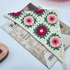 Cachecol Triângulo Tricotado Estilo Pastoral Francês Lenço de Cabeça Crochê Flor Mori para Menina Foto Faixa de Cabelo Acessórios de Cabelo Adereços de Cabeça