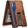Estuche Metálico para Tarjetas Automático con Patrón de Fibra de Carbono Amazon, Antirrobo RFID, Ranuras Múltiples para Tarjetas, Cartera para Hombres de Negocios