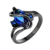 Amazon Wish Oro Negro Forma de S Circonita Anillo de Diamante de Alta Gama Moda Masculina Simple Estilo Europeo y Americano Anillo Venta al por Mayor