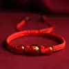 Pulsera de cuerda roja del zodiaco ágata rojo natural pulsera de cuentas de la suerte para hombres y mujeres estilo igual que Putuo Mountain TikTok