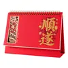 Calendario de Escritorio Festivo Rojo Año de la Oveja 2027 Calendario Mensual de Escritorio para Oficina Adorno Estilo Chino Empresa Negocios Calendario de Escritorio Personalizado