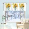 1 pieza cortina corta floral multicolor cortina de cocina media cortina transfronteriza decoración de ventana pequeña de Navidad poliéster algodón