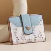 Nueva Cartera para Mujer Corta Estampada Portatarjetas Verano 2024 Cartera Botón Cremallera Monedero al por Mayor