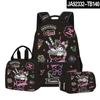3D Nuevo Producto Impreso Sanrio kuromi kuromi Estudiante Mochila Escolar Bolso para el Almuerzo Estuche para Lápices Set de Tres Piezas