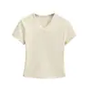 Camiseta Básica de Manga Corta Estilo Americano Picante para Mujer, Nuevo Estilo Europeo y Americano de Verano, Top de Color Sólido Ajustado con Cuello Redondo, Moderno