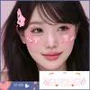 Adesivos de tatuagem de maquiagem bonito blush suporte desempenho infantil maquiagem de palco Dia dos namorados Ano Novo amor rosto adesivos