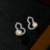 Pendientes de plata 925 con forma de calabaza y perla, ligeros y lujosos, 2024. Nuevos pendientes explosivos de alta gama para mujer.