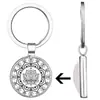 Joyería Europea y Americana Transfronteriza Exquisito Patrón de Mandala Tiempo de Bricolaje Parche de Vidrio con Piedras Preciosas Llavero al por Mayor