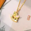 Transmisión en Vivo de Tiktok Más Vendido Colgante Grueso Esmaltado Dorado V Unicornio Collar para Mujeres, Signo del Zodiaco, Hazte Rico Pronto, Cadena para Clavícula