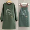 Delantal impermeable y a prueba de aceite con dibujos animados para cocina, hogar, adultos, ropa de trabajo para imprimir y comer, cintura especial para mujeres.