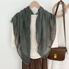 Cachecol feminino de seda, estilo coreano, moderno, multifuncional, para primavera e verão, em algodão e linho, cor sólida