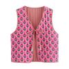 2026 Primavera Nuevo Producto Moda Callejera Femenina Transfronteriza Europea y Americana Chaleco de Algodón Reversible W089 3112