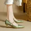 Nuevos Zapatos Franceses de Punta Fina Estilo Chino 2025, Elegantes y Cómodos, Zapatos de Tacón Alto Mary Jane con una Sola Correa
