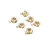 Banhado a Ouro 18K Zircônia Diamantada Contas de Roda Contas Espaçadoras Feito à Mão Acessórios para Joias DIY Colar Pulseira Contas de Balde Coração C44