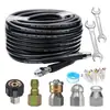 Kit eyector de alcantarilla de explosión transfronteriza manguera de limpieza de 15m30m traje de ratón de agua de 1/4 5800 psi
