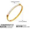 Misterio y Elegancia: Set de Pulseras de Anillo Abierto Minimalistas de Acero Inoxidable con Circonia, Estilo Fresco, Joyería para Mujer Chapada en Oro Real de 18K