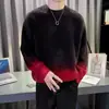 Suéter de punto unisex con gradiente de imitación de piel de visón, retro, otoño/invierno 2026, moderno, holgado, casual para usar como prenda exterior, estilo casual y sofisticado