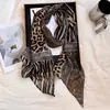 Bufanda de Lunares Estilo Francés para Mujer, Lujo Ligero, Estampado de Leopardo, Elegante de Gama Alta, Larga, Versátil, Retro, Delgada, Protección para el Cuello