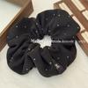 Versión coreana de otoño e invierno vintage franela onda punto anillo para el cabello de intestino grueso moda femenina combinable cuerda para el cabello temperamento goma elástica bola cuerda para el cabello