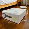 Caixa de Armazenamento para Lençol e Capa de Edredom Roupas de Cama Dobrável Recipiente de Armazenamento em Tecido Oxford com Alça de PU Armazenamento Sob a Cama