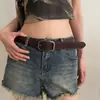 Cinturón Ancho Marrón Estilo Western Vintage para Mujer, Nuevo Cinturón de Remaches de Nicho Estilo Post-Apocalíptico, Combinado con Jeans como Accesorio de Cintura
