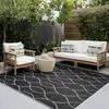 Material de Tubo Hueco de PP, Diseño Geométrico Clásico, Esterilla Impermeable y a Prueba de Moho para Patio Exterior, Esterilla Antienvejecimiento para Balcón y Autocaravana